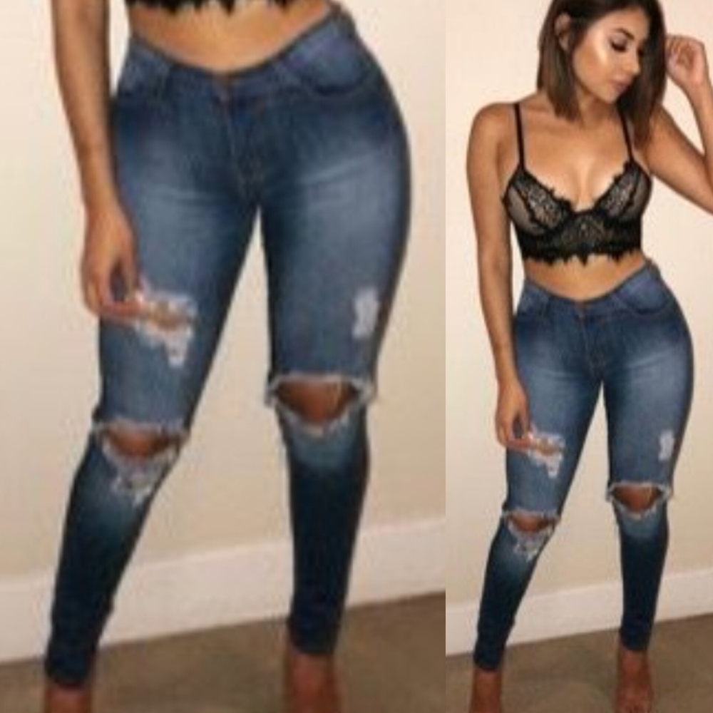 . OOTDFASH/Vibrant Marcelo High Waist Distressed Skinny Jeans